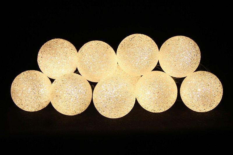 Lampki choinkowe lampki led 10 kule ciepla biel