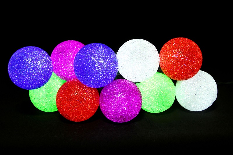 Lampki choinkowe lampki led 10 kule mix kolor