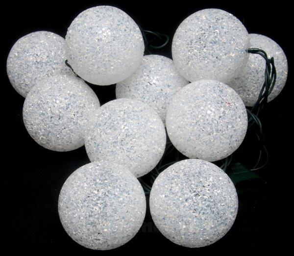 Lampki choinkowe lampki led 10 kule ciepla biel